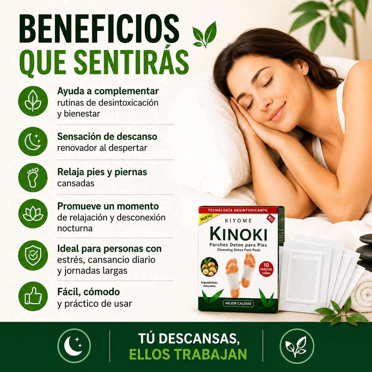 20 Parches Detox Kinoki - Desperta Liviano y Renovado cada Mañana